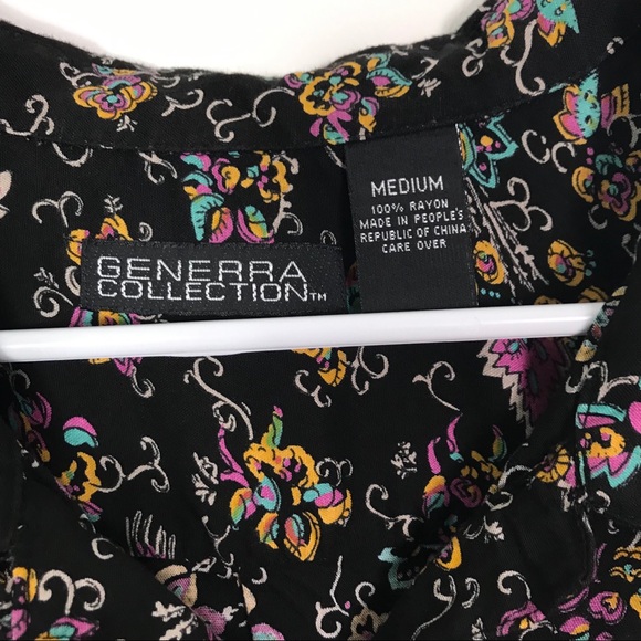 Vintage Generra Black Oversized Popover Tunic Top - Picture 3 of 7